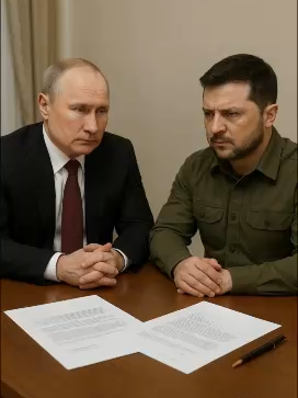 You won't believe the meeting between Putin and Zelensky took place #ai #aishorts #aivideo #putih #zelensky #meeting