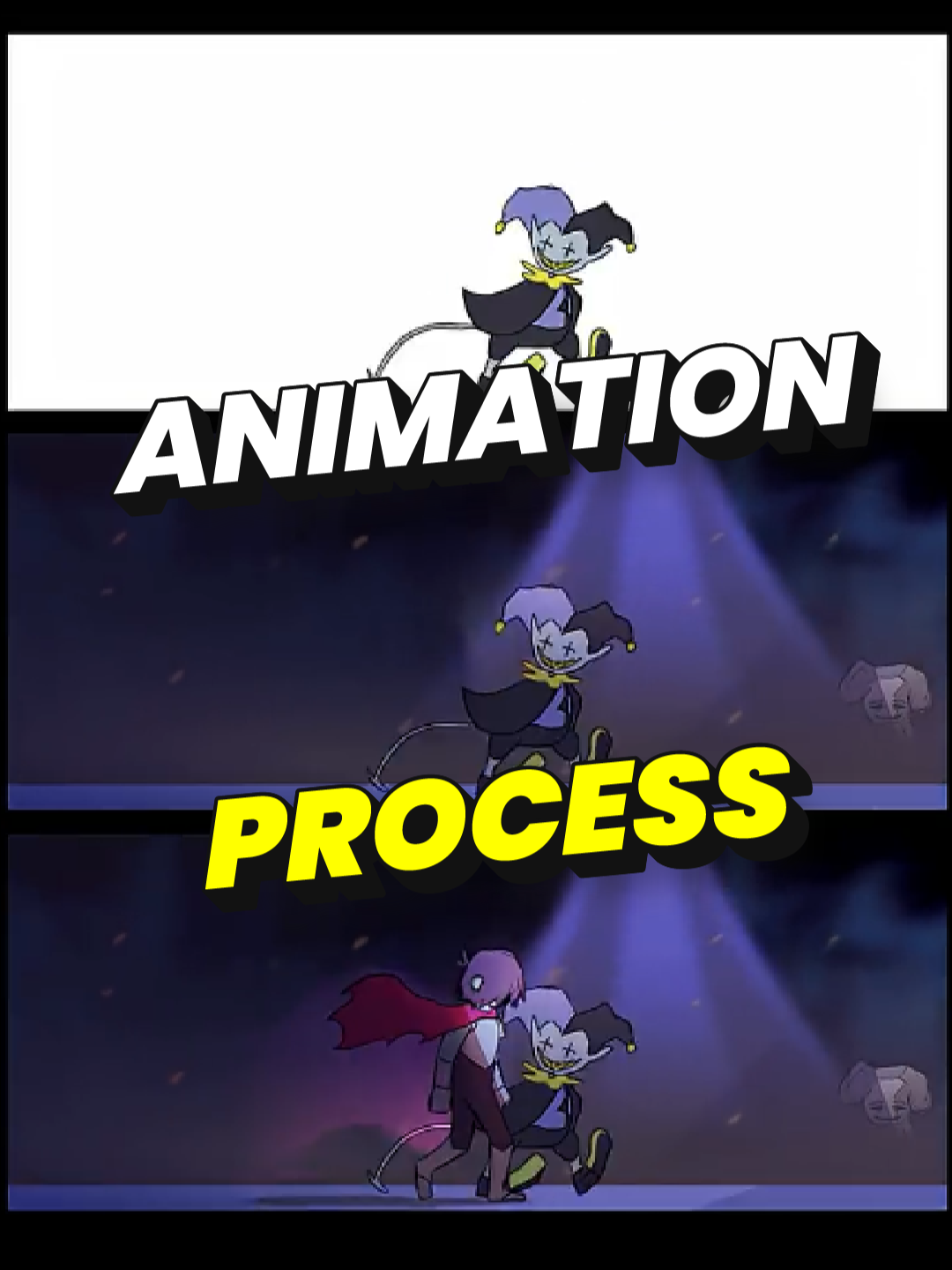 Animation Process - Kriss x Jevil ❤️​ by:@ForbiddenHat #undertale #deltarune #jevil #kris #animation