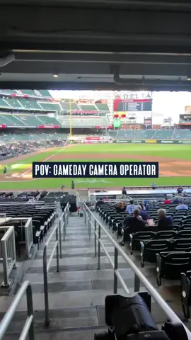 POV from one of our camera operators! 🎥 What other behind-the-scenes do you want to see?  #MLB #braves #gameday #cameraoperator #sportsvideography 