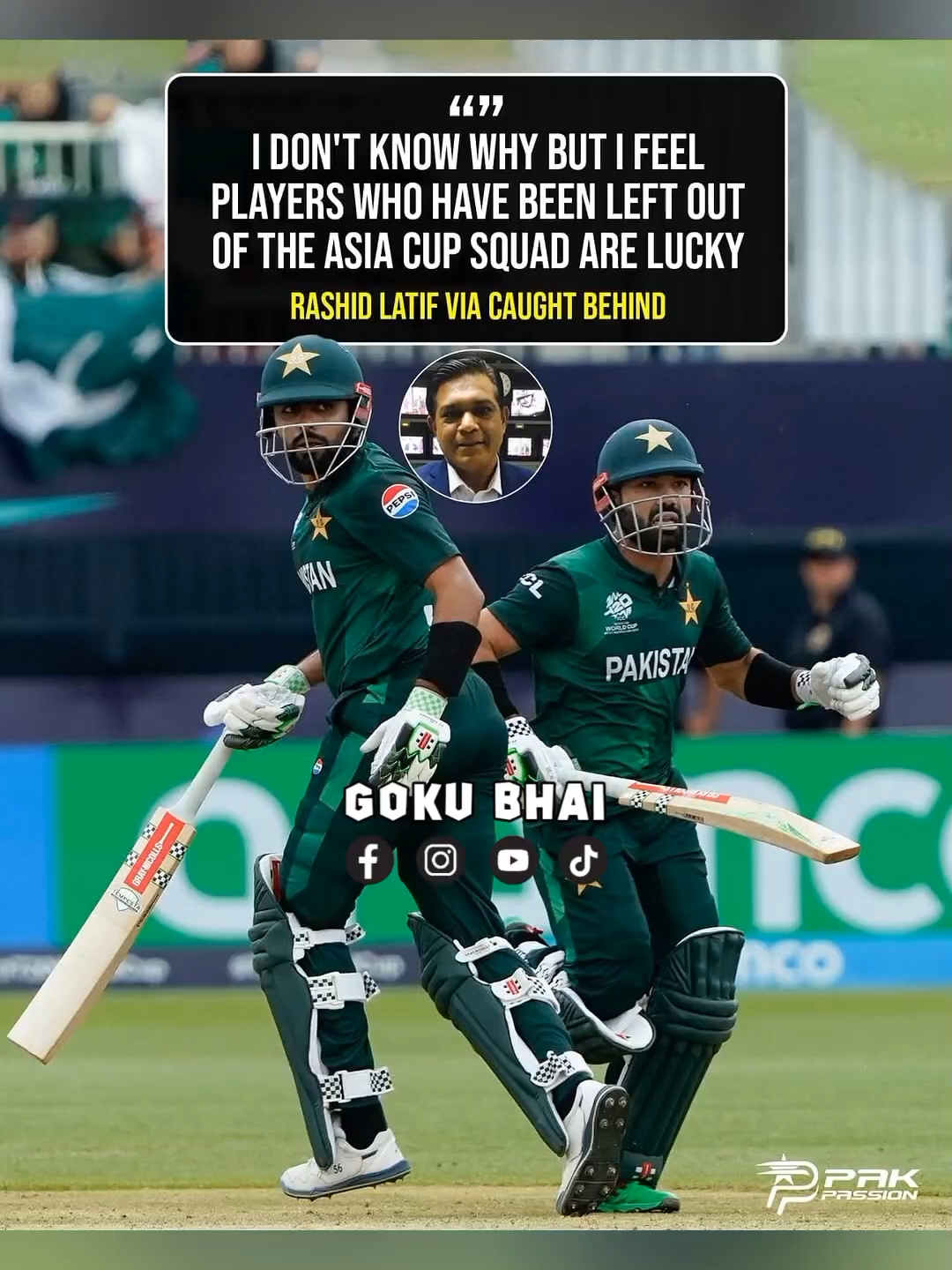 Babar Azam Lucky to Miss Asia Cup_ 😂😎 #babarazam #rashidlatif #rizwan #gokubhai #asiacup2025 #king