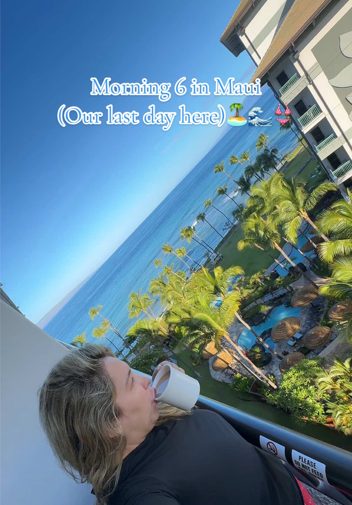 Last sunrise in paradise 🌺☀️ Savoring every sip, every view, every moment before heading home. #MauiVibes #LastMorningMagic #morningvlog #vacationvlog #sunrise 