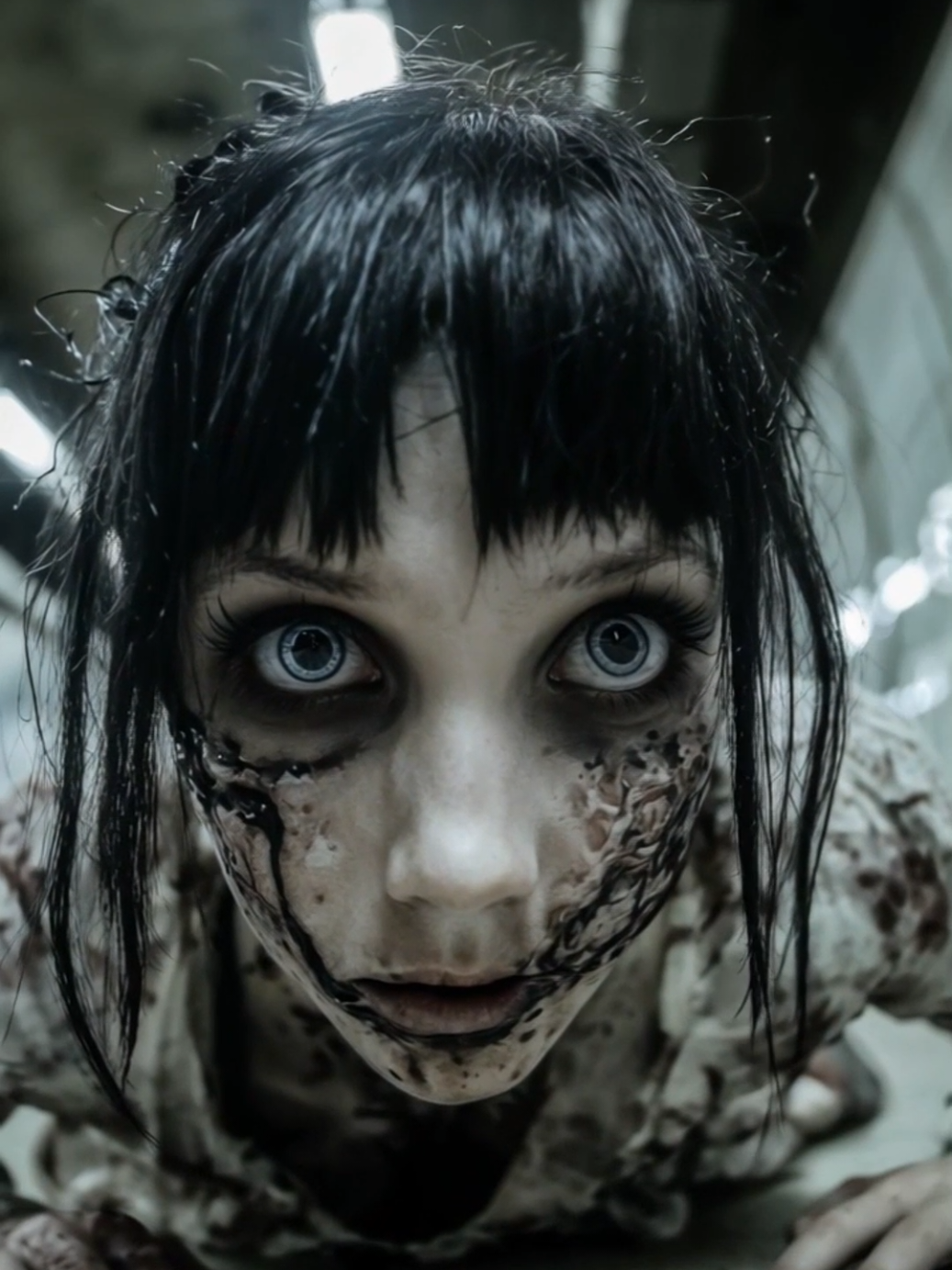 creepy girl #horrortok #creepy #girl #ai #midjourney 