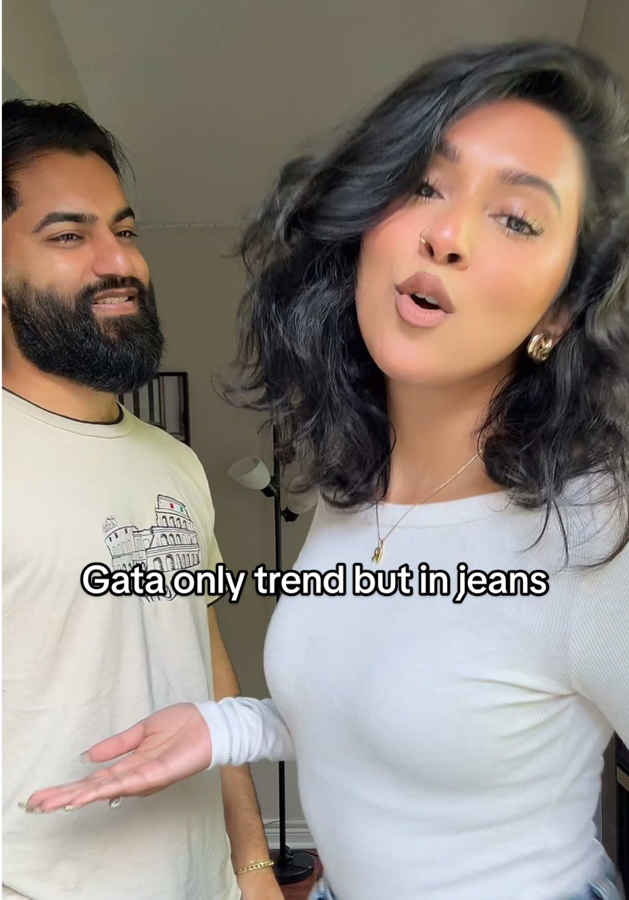 This is the last one- we did it in every outfit🙈  #gataonly #trend #couple #dance 