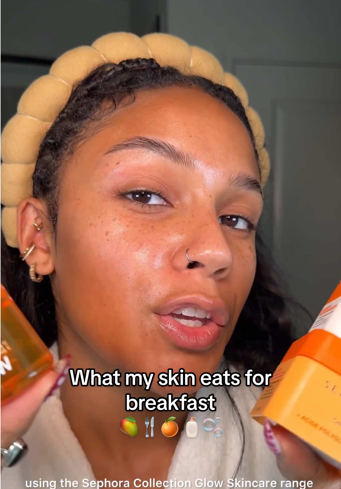 Most of the time my skin eats better than I do! So I have to give it the BEST with the New Sephora glow skincare products! She's full and hydrated at the same time. @sephora @Sephora Collection #sephora #sephoracollection #sephoracollectionpartner  #bestskincare #skincareroutine