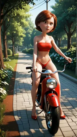 Did you know Helen Parr once zipped through Central Park on a Honda Metropolitan 50cc Moped like she was late to a meeting on Fifth Avenue? She breezed past the Bethesda Fountain, startled a group of rollerbladers near the Great Lawn, and nearly clipped a street performer juggling flaming batons. Her Gucci sunglasses slid down her nose as the scooter wobbled, and the crowd gasped when her Apple Watch started buzzing with notifications mid-swerve. A vendor selling Coca-Cola bottles shouted at her to slow down as pigeons scattered across the path. By the time she stopped, helmet askew and latte foam dripping down her jacket, tourists were laughing and snapping photos like she was just another NYC landmark. #helenparr #hondametropolitan #centralpark #gucci #applewatch                          