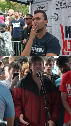 A one word answer that will light up the comments  #charliekirk #politicaldebate 