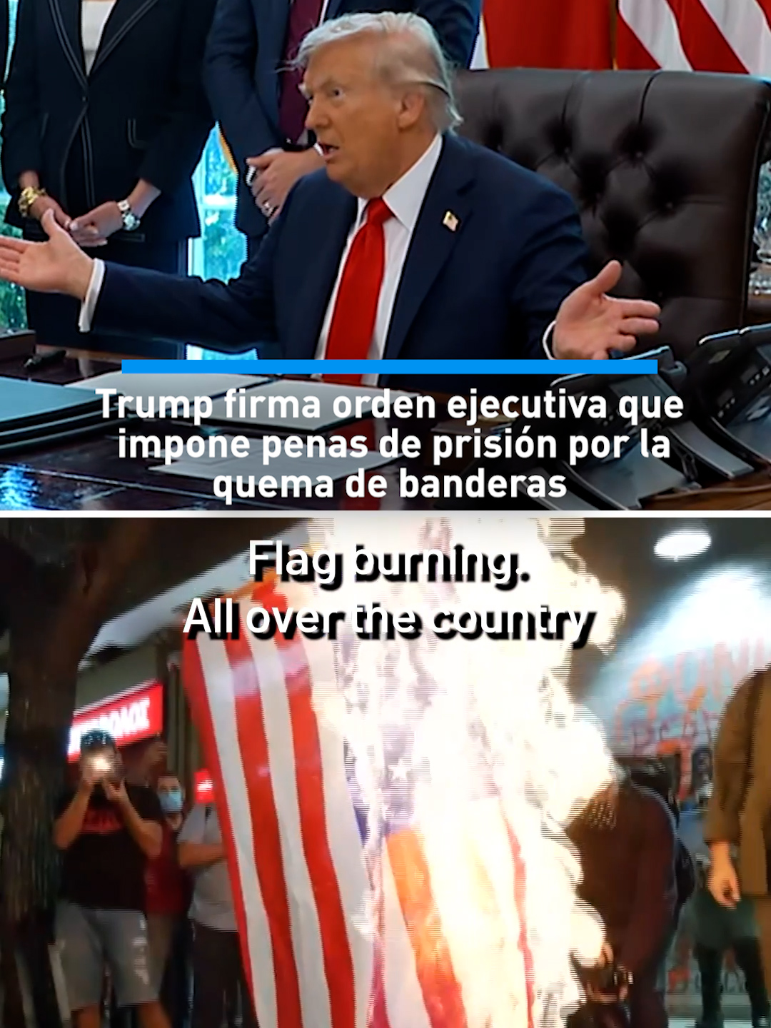 El presidente Trump firmó varias órdenes ejecutivas dirigidas a eliminar la libertad bajo fianza sin efectivo en Washington, D.C., e imponer castigos por la quema de la bandera.