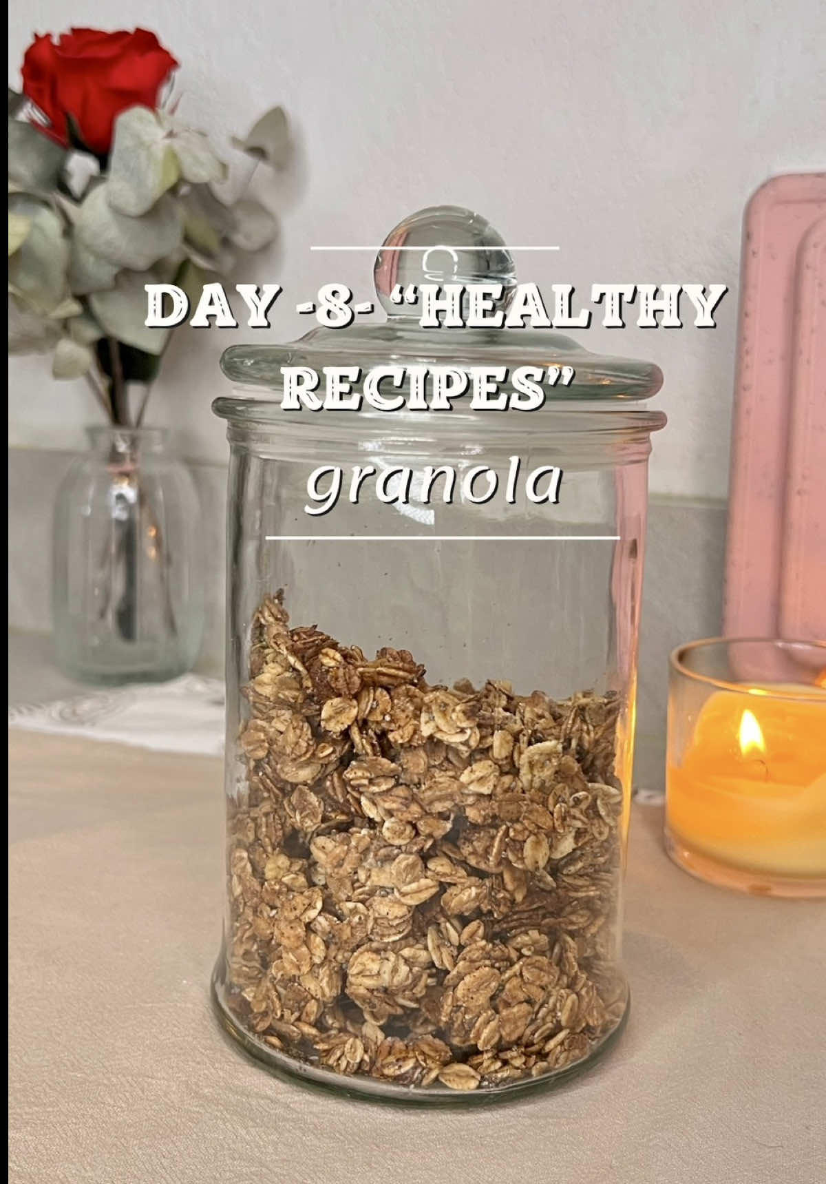 Super crisp GRANOLA جرانولا كتير طيبين و صحيين ، فينا نزيدون على اللبن أو مع الحليب.  💫ingredients: - 120g oats - 1 tbsp chia seeds  - 1/4 cup maple syrup or honey - 1 tbsp olive oil or melted butter  - 1 tsp cinnamon - Pinch of salt  💫instructions: 1. Mix all the ingredients in a bowl until well combined. 2. Spread the mixture evenly on a pan (18*24cm) with a baking paper  3. Bake at 180°C for around 20 mins on the middle rack of the oven, until golden 4. Let them cool down completely before removing 5. Store in an airtight container at room temperature and enjoy!❤️‍🔥 💫المقادير: - ١٢٠غ شوفان - ١ ملعقة كبيرة بذور شيا - ١/٤ كوب شراب القيقب أو العسل - ١ ملعقة كبيرة زيت زيتون او زبدة مذوبة - ١ ملعقة صغيرة قرفة - رشة ملح 1. نخلط جميع المكونات في وعاء حتى تمتزج جيدًا. 2. نفرد الخليط بالتساوي على صينية (١٨*٢٤ سم) فوق ورقة زبدة  3. نخبرهم على حرارة 180 درجة مئوية لمدة ٢٠ دقيقة على الرف الأوسط للفرن ، حتى تصبح ذهبية اللون 4. نتركهن ليبردو تمامًا قبل ما نشيلهن من الصينية 5. نحفظهم في وعاء محكم الإغلاق في درجة حرارة الغرفة و صحتين ! ❤️‍🔥 #granola #oats #crispy #yumm #yummyinmytummy                    