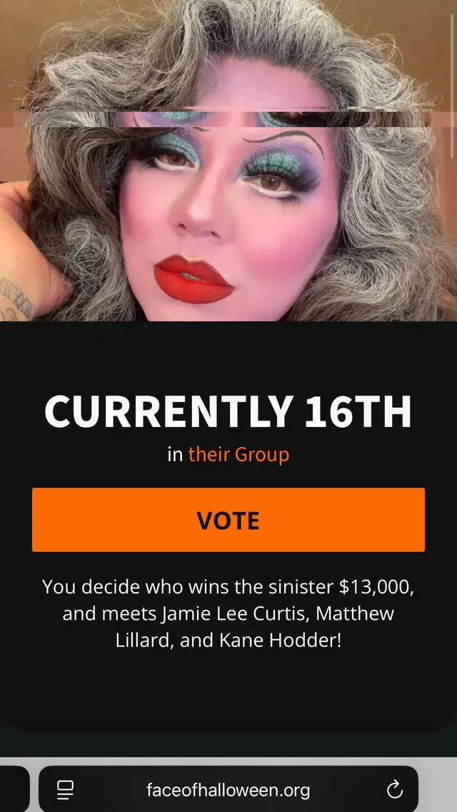 It’s my first time joining FACE OF HALLOWEEN and I would love for you to vote for me 🥰  thank you so much for your love and support 🥰🚨 link is in my bio 🚨#faceofhalloween #faceofhallowen2025 #faceofhalloweencompetition #fy #para #halloween 