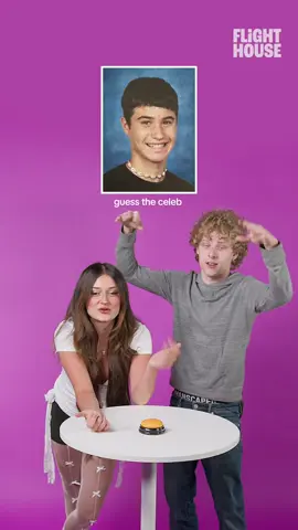 Comment your guess ⬇️ @Sophie Fergi @Lev #sophiefergi #levcameron #guessthecelebrity #yearbookphotos #chasestokes 