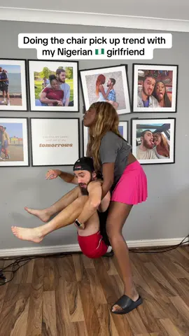 When did she get so strong 😱wait till end 😂😂 Viktor has disgraced me o 🤦🏾‍♀️ he is working out for nothing o … I am disappointed 🙅🏾‍♀️ should we try again? Thoughts..? Let us know…  @viktorgofficial @Ria Om @Viktor & Ria Clips  Extended version dropping for our exclusive subscribers soon!  #pickupcoupletrend #interracialcoupletrend #coupleprank #relatablecouple #viral 