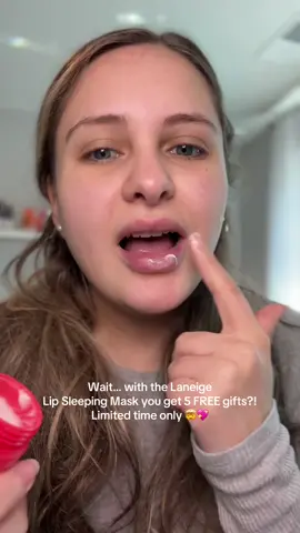 ✨ With the Laneige Lip Sleeping Mask you’ll wake up with soft, hydrated lips 💕 and right now you get 5 FREE gifts with purchase 🤯 Don’t miss this limited-time deal—TikTok’s viral lip mask is selling fast! #Laneige #LipSleepingMask #lipmask #lipproduct 