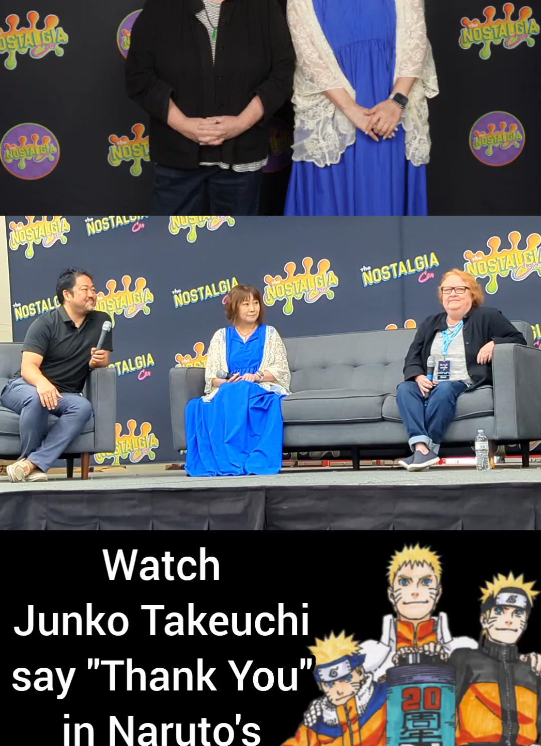 a Dattebayo moment from Naruto herself! #junkotakeuchi #maileflanagan #animetiktok  (Junko Takeuchi and Maile Flanagan meet for the first time at Nostalgia Con Houston!)😬✨