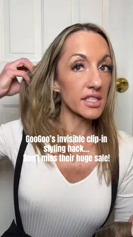 ✨ My secret to thicker, longer hair in seconds ✨ These #googoohair invisible clip-in human hair extensions are totally undetectable 👀💁‍♀️ Perfect for quick hairstyles + viral hair hacks, and they’re on a HUGE sale right now 🔥 Don’t sleep on this glow-up! #HumanHairExtensions #ClipInExtensions #HairHacks #viralhair 