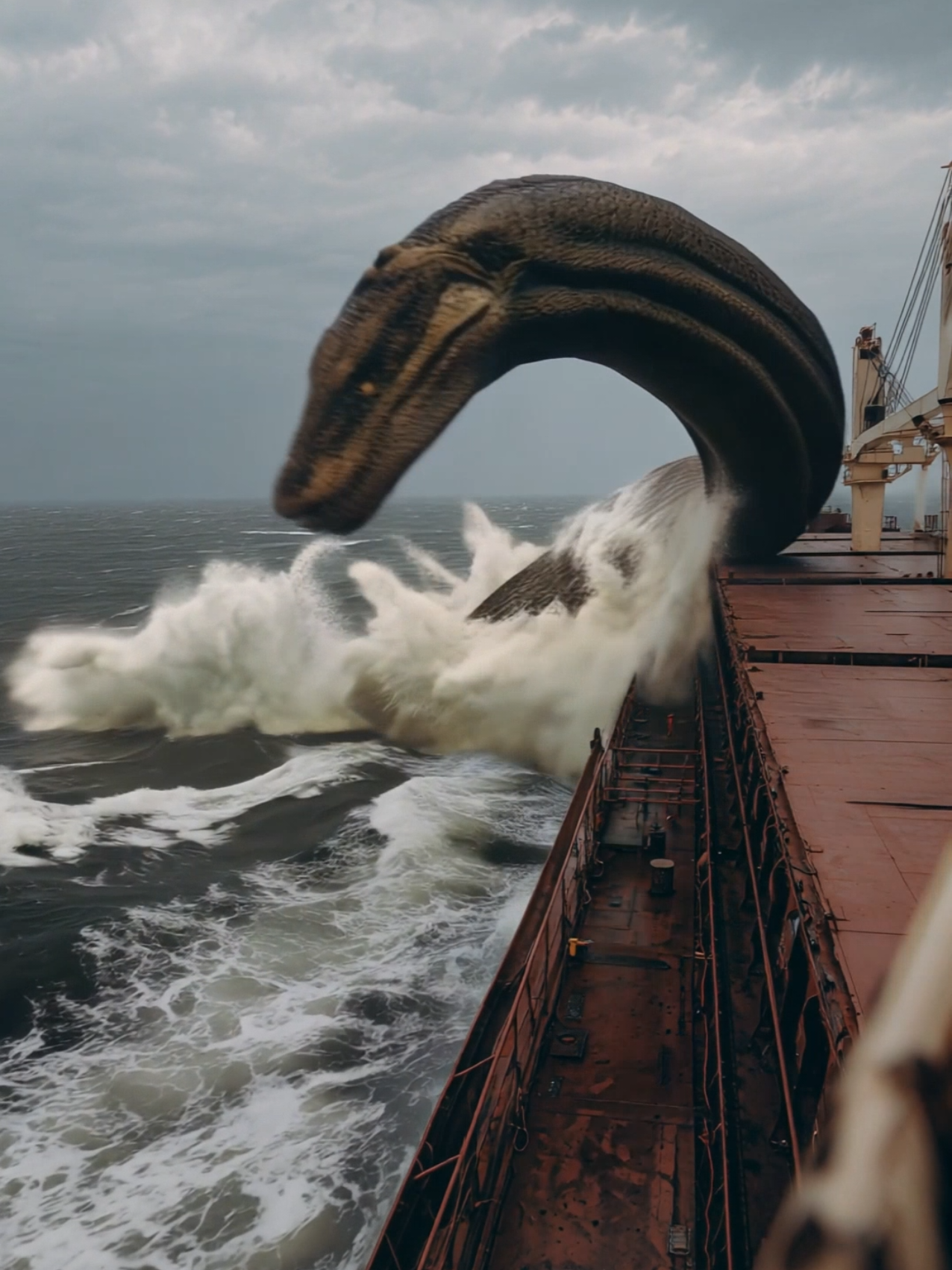 🎥 Terrifying moment captured deep in the Atlantic Ocean! #giantsnake #anaconda #titanoboa #ocean  #deepsea   