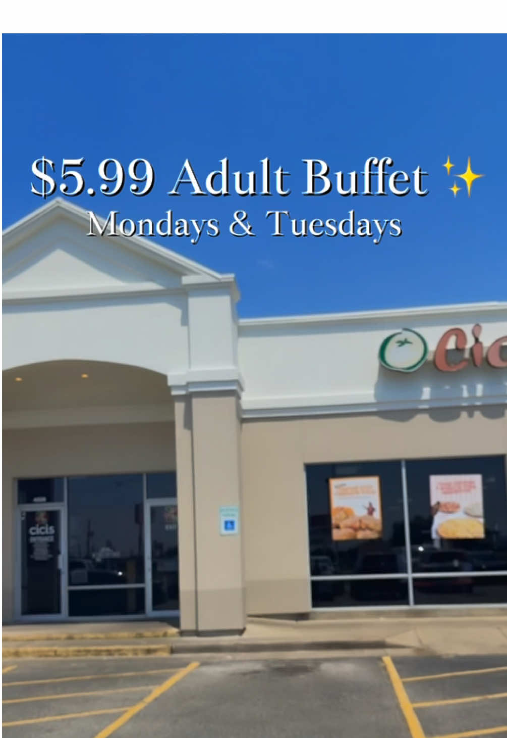 $5.99 Adult Buffet @Cici’s Pizza 🍕  Mondays & Tuesdays only until 12/30/2025 🥳 #buffet #cicispizza #deals #fypシ #CapCut 
