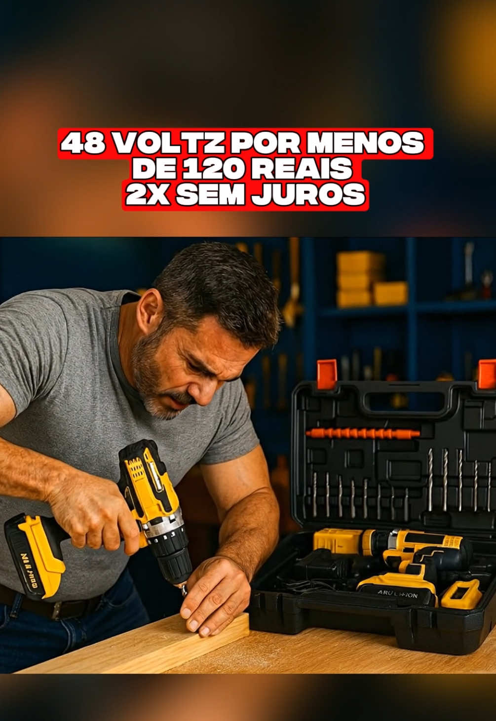 🔥 Chega de furadeira fraca! A Parafusadeira Furadeira 48V é a solução completa: ✅ 2 baterias recarregáveis pra nunca ficar na mão ✅ Maleta cheia de acessórios ✅ Torque de 32N.m e até 1400 RPM 👉 Tudo isso por menos de R$100! ⚡ Clica agora no carrinho laranja e garante a sua antes que acabe! #OfertasTikTok #Ferramentas48V #PromoçãoRelâmpago #AchadosOnline #tiktokshopbrasil 
