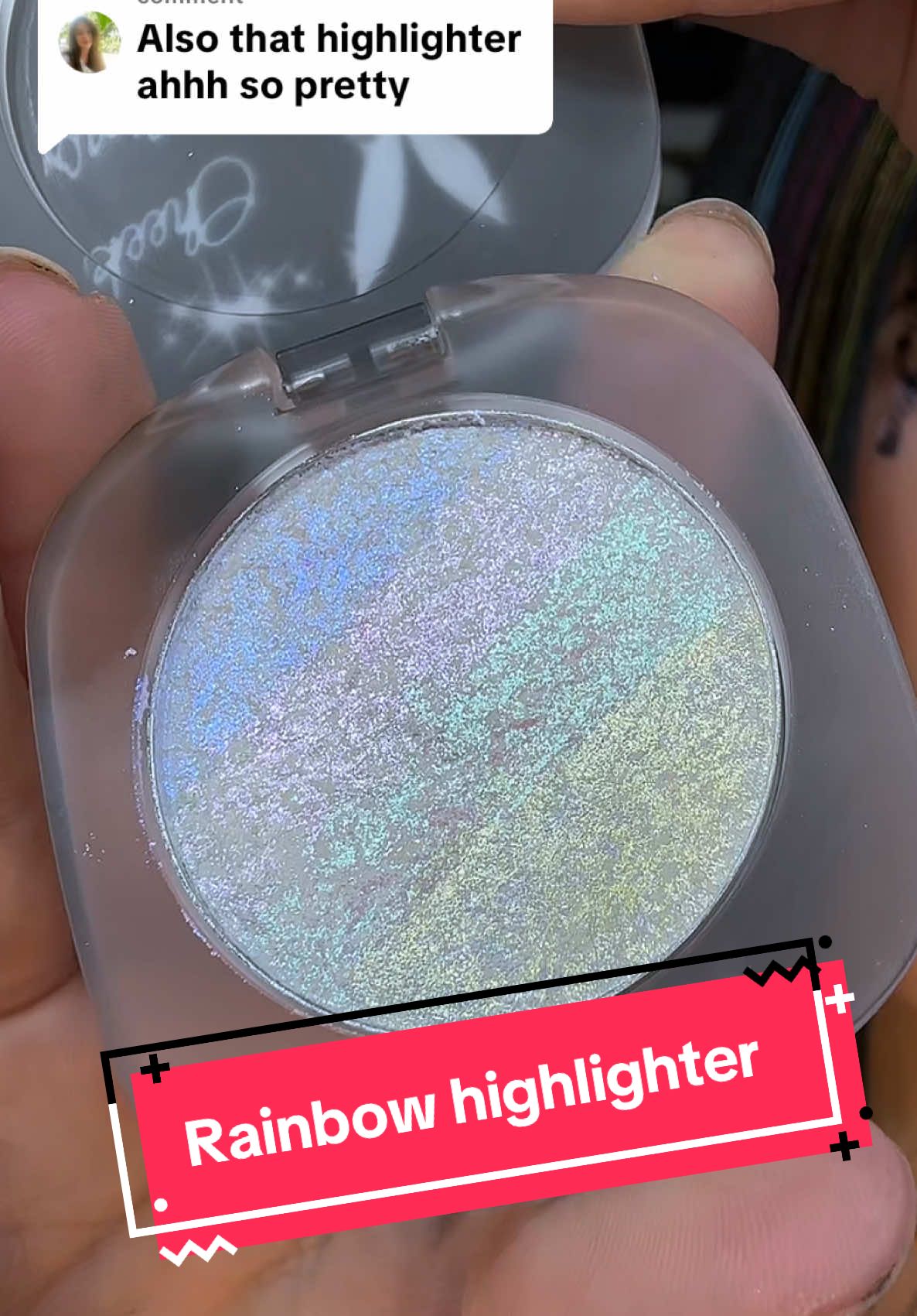 Replying to @MaddyRain🍄🧚‍♀️ Rainbow highlighter #makeup #rainbow #highlighter 