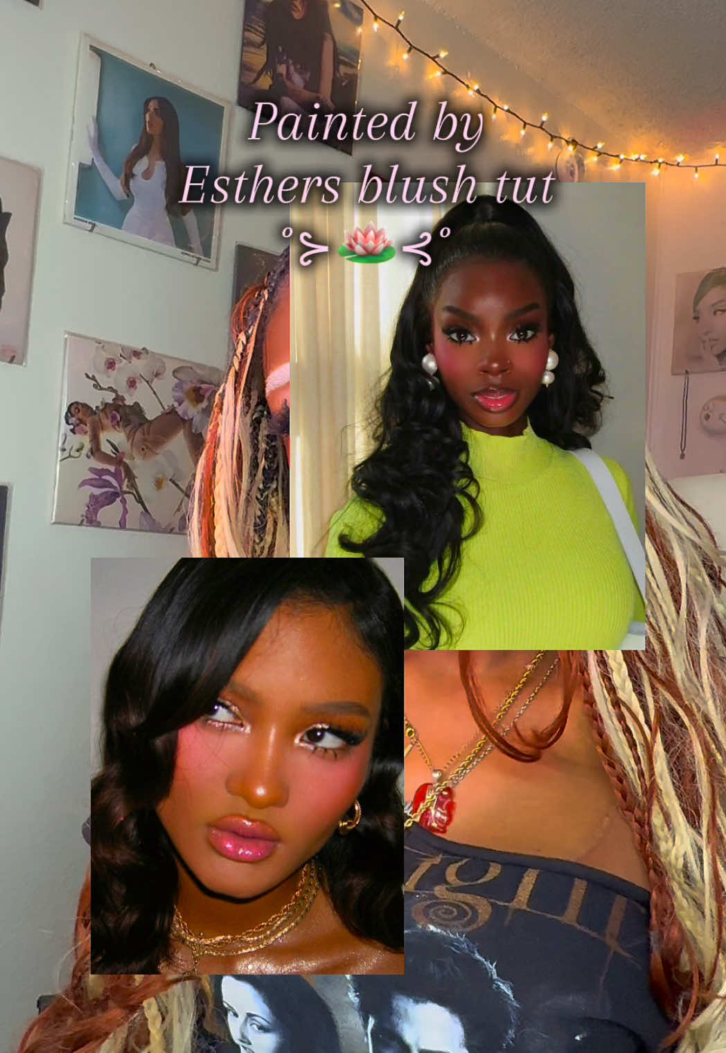 ୧ ‧₊˚ 🍵 ⋅ absolutely amazing will be doin this again  products used:  @Juvia’s Place cream blush in “pink passion” & liquid blush in “peach rose” & powder blushes in volume 3&5  #fyp #makeupforblackwomen #makeuptutorial #blackmua  