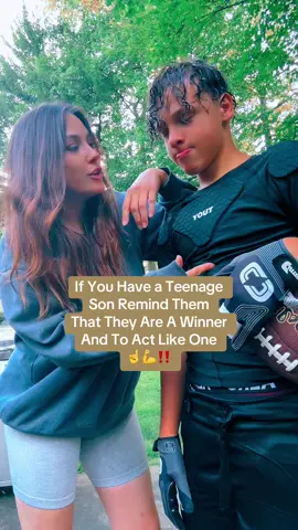 Don’t forget that our son’s need daily affirmations just as much as our daughters do. Remind them that being insecure is for losers and that they are a winner like @Leo Skepi says 💪😝 teenage boys are hard on themselves, which as parents is not easy to watch. Motherhood is a roller coaster of emotions but as much as we want to be reminded that we’re doing a good job they need the reminder that so are they ♥️ #boymom #MomsofTikTok #football #leoskepi #fypviral 