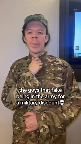 Do they fake army for a discount or cuz they want to feel tuff😭skit satire #army #military #comedian #comedy #skit 