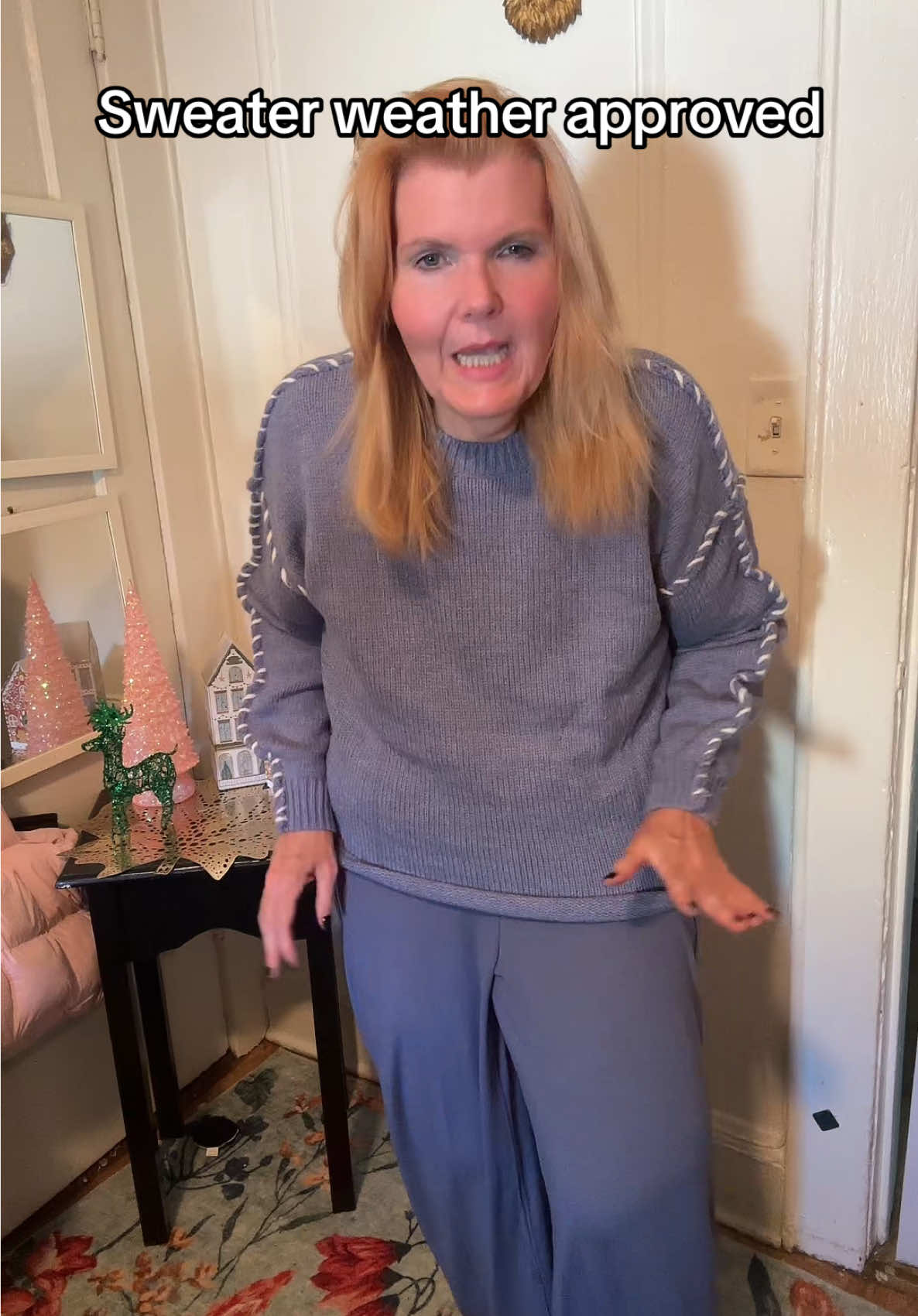 So soft elegant this sweater looks amazing. Looks high-end, gorgeous unique whip stitching on the arms drop shoulder warm comfortable feels like Kashmir #SweaterWeather #LaborDay #Fall #Winter 