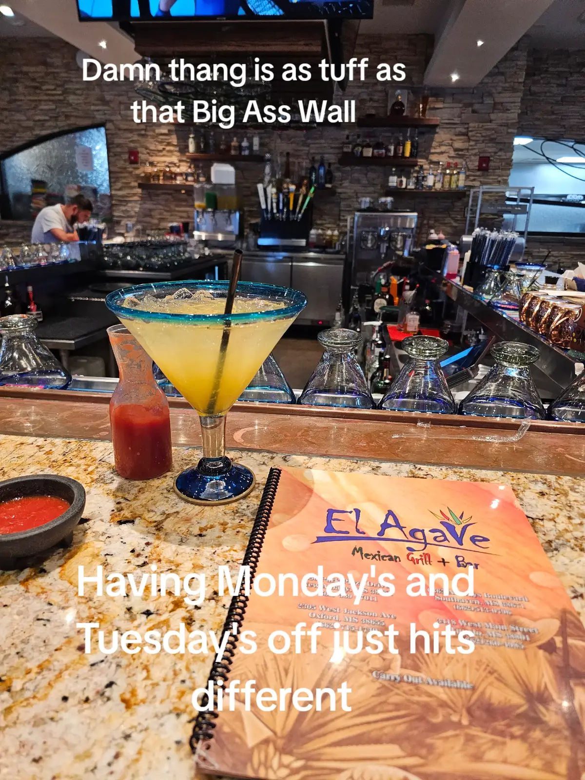 Great service and one hell of a Margarita #🇺🇲 #Margarita #Helmscrw 