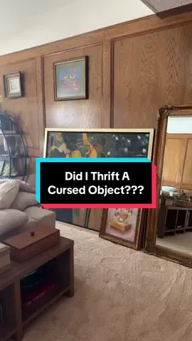 Did I just thrifted a cursed object??? I think whoever wanted REALLY didn’t want it leaving the store!! lol 😂  #thrifting #thrifted #thriftedhome #thriftedhomedecore #thriftedart 