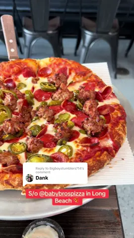 Replying to @Bigboystumblers714 this spot became one of our Top 10 favorite pizza spots to go to now in Long Beach @babybrospizza #pizza #Foodie #fatjesusgang #foryoupage #foryou 