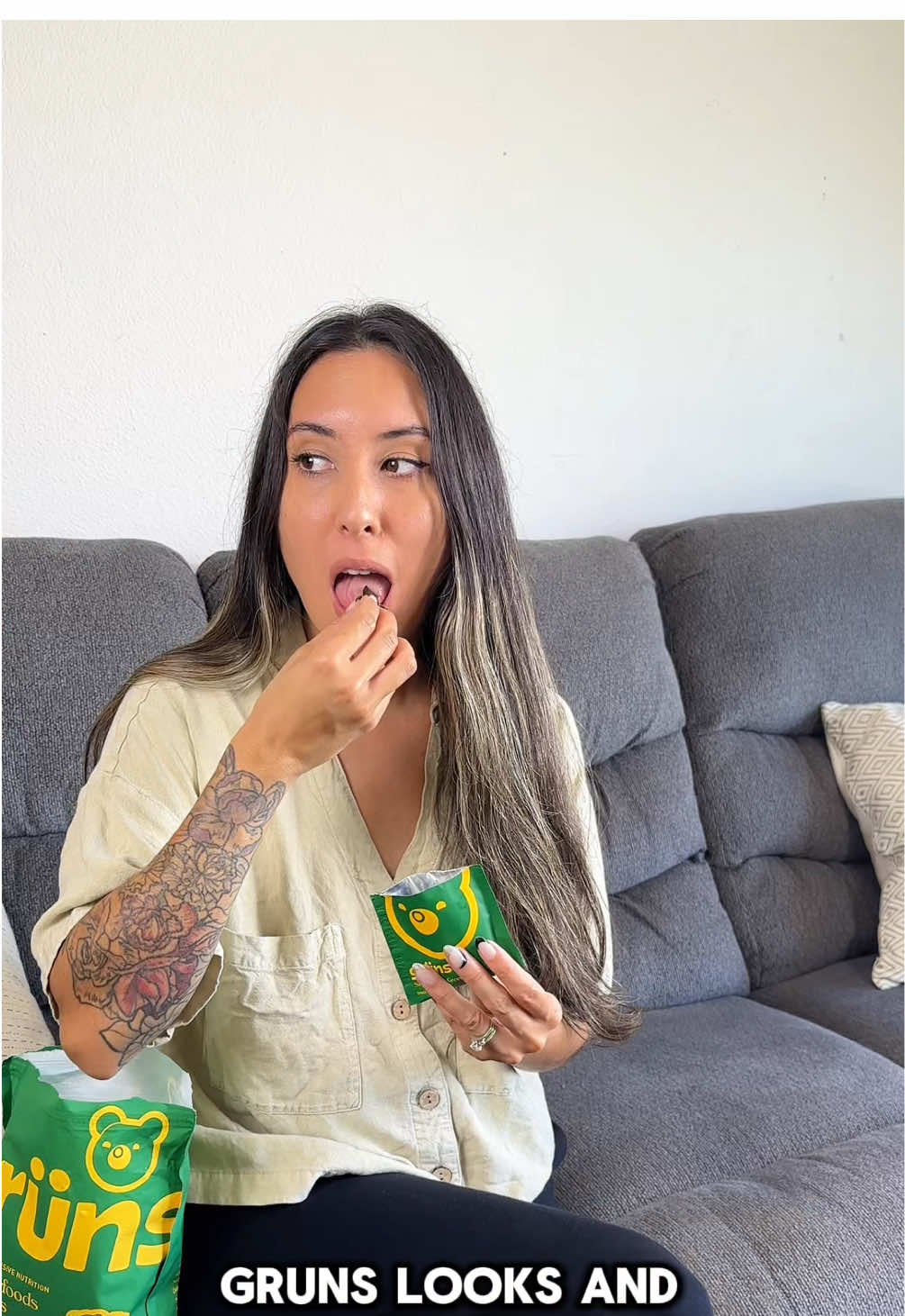 Love my @Grüns 🌱 A #ugcexample I did in the narrator trend style 💚 So fun! #grunsgummies #ugccreator #ugccommunity #ugcexamples 