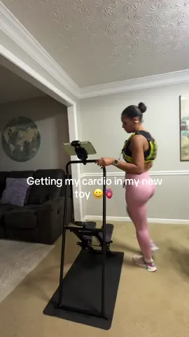 The incline is adjustable, which helps target different muscle groups. My legs and glutes are burning, but I absolutely love it because I can get a full-body workout without leaving home. It's perfect for staying fit! #stepperworkout#Fitness#homeworkout#fitmom#cardioworkout 
