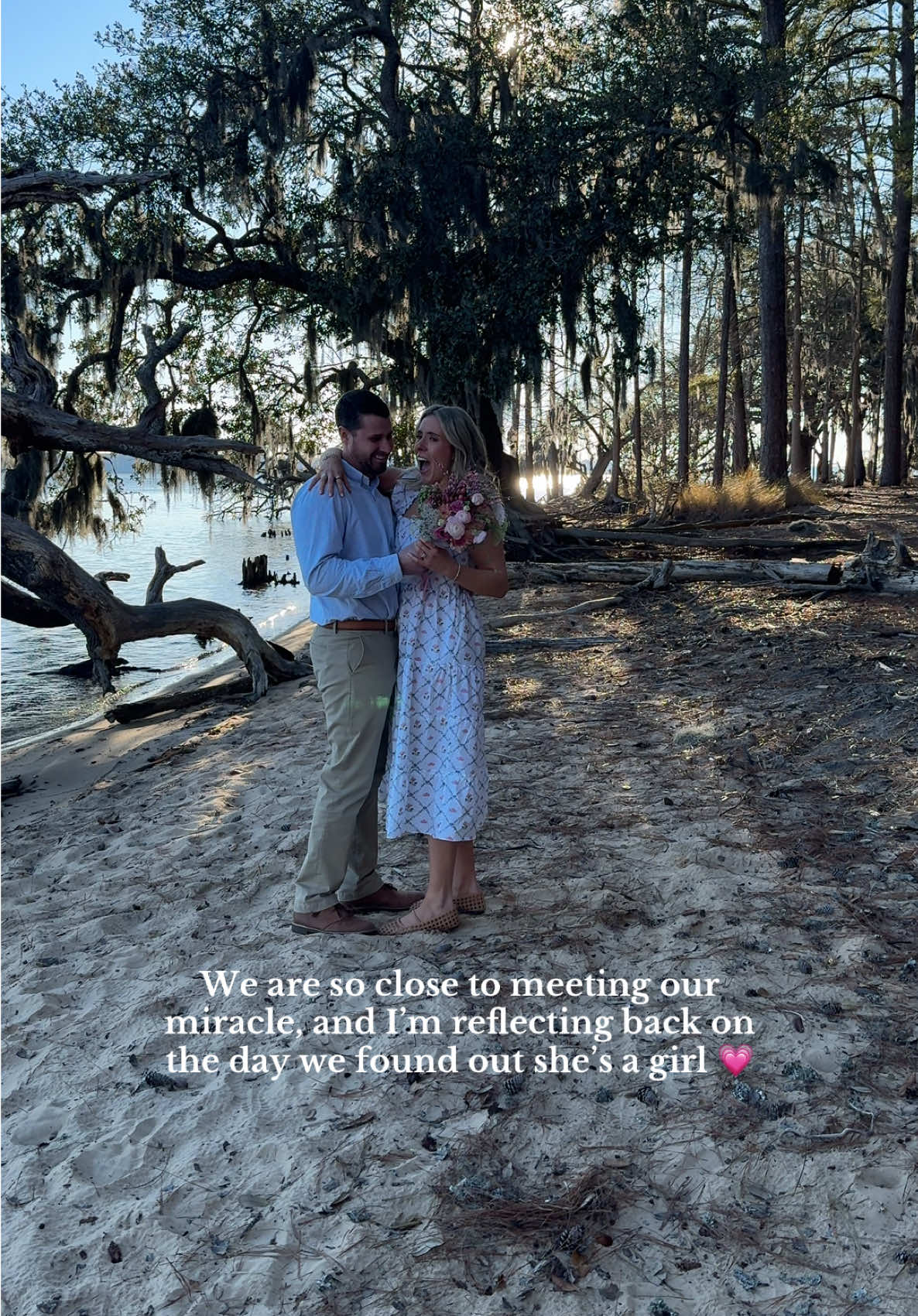 And this week we finally get to see her sweet face and hold her 💗 #ivfbaby #ivfmiracle #ivfpregnancy #pregnancy #genderreveal #flowergenderreveal #babygirl 