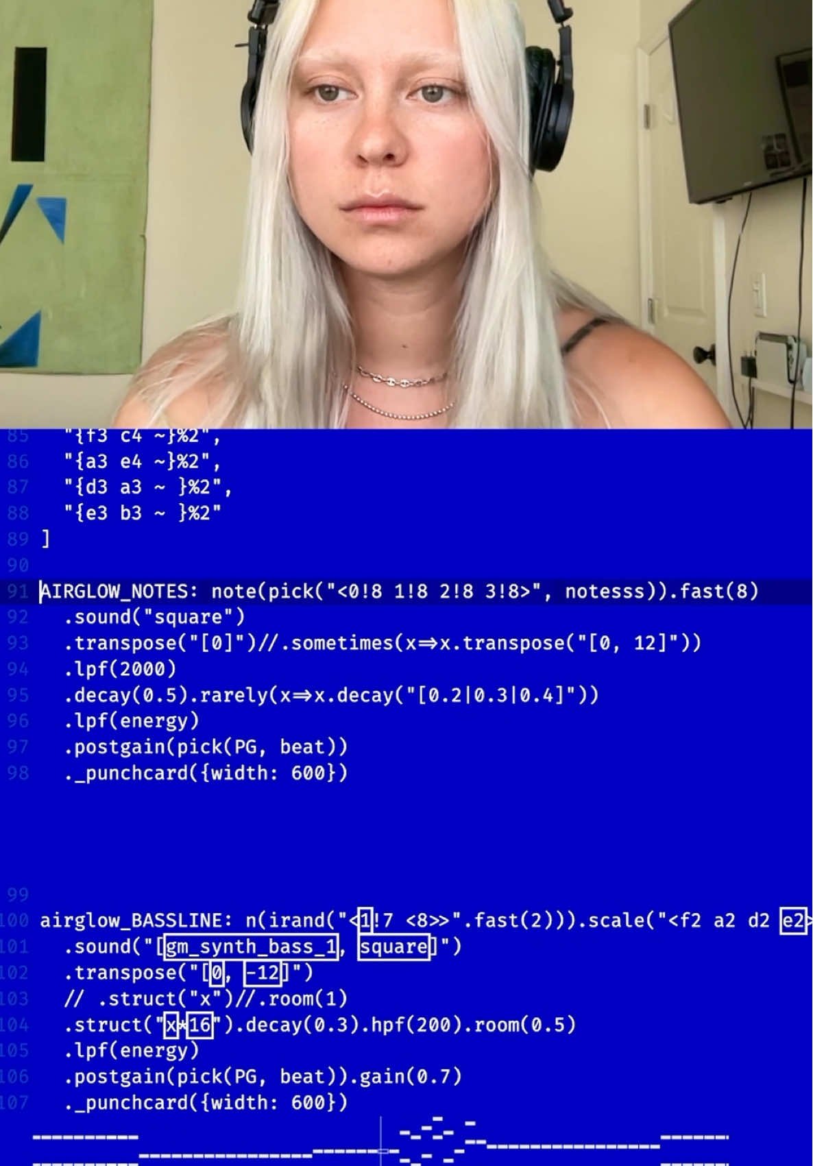My process structuring and playing a track ✼ #livecoding #algorave #electronicmusic 