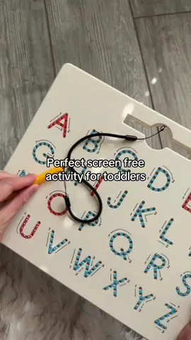 My toddler loves this magnetic letter board game! #educationaltoys #toddlertoys #screenfreeplay #toddlerlearning #toddlergames 