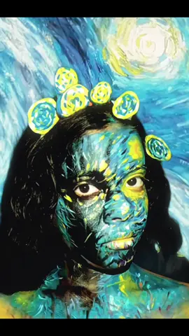 NOITE ESTRELADA🌠✨️🌙 #foryoupage #makeup #noiteestrelada #vangogh #creativemakeup 