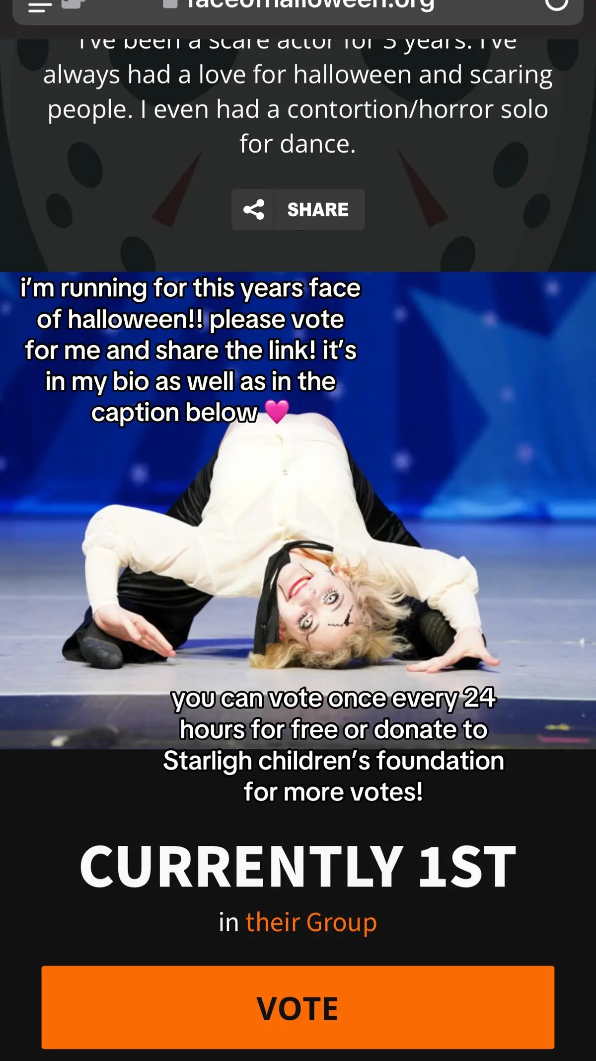 Please vote for me!! it would mean the world!!!  link: https://faceofhalloween.org/2025/cayley-mcreynolds  #faceofhalloweenchallenge #halloween #scareactor 