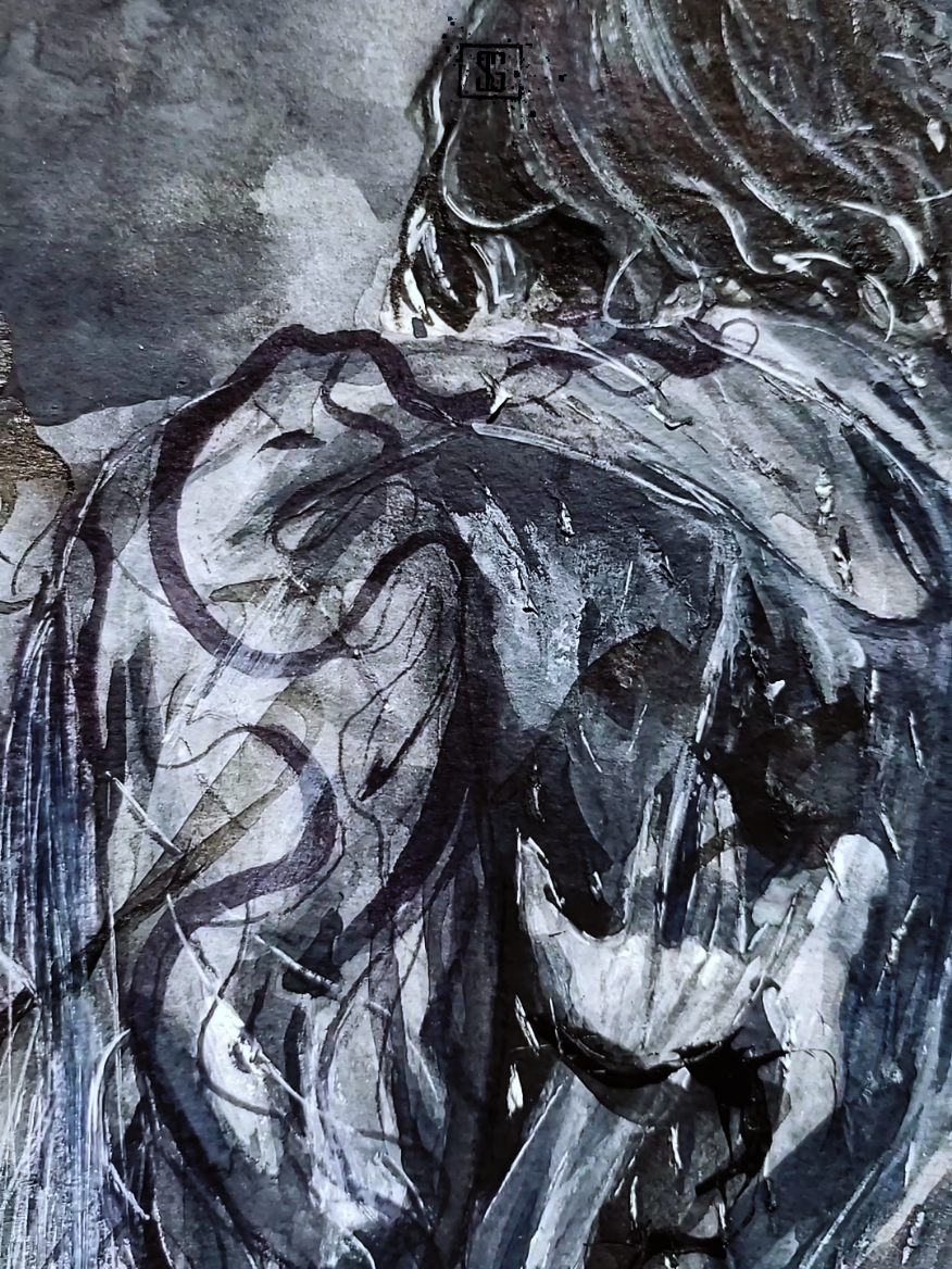 Shop the prints and original in bio 🖤 ⚡  #xadenriorson #fourthwing #violetsorrengail #fanart #BookTok 