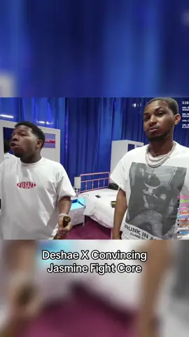 Deshae tryna convince jasmine to get in the ring 😭😭 #deshaefrost #core #lmao #loveshow #fyp @Deshae Frost 