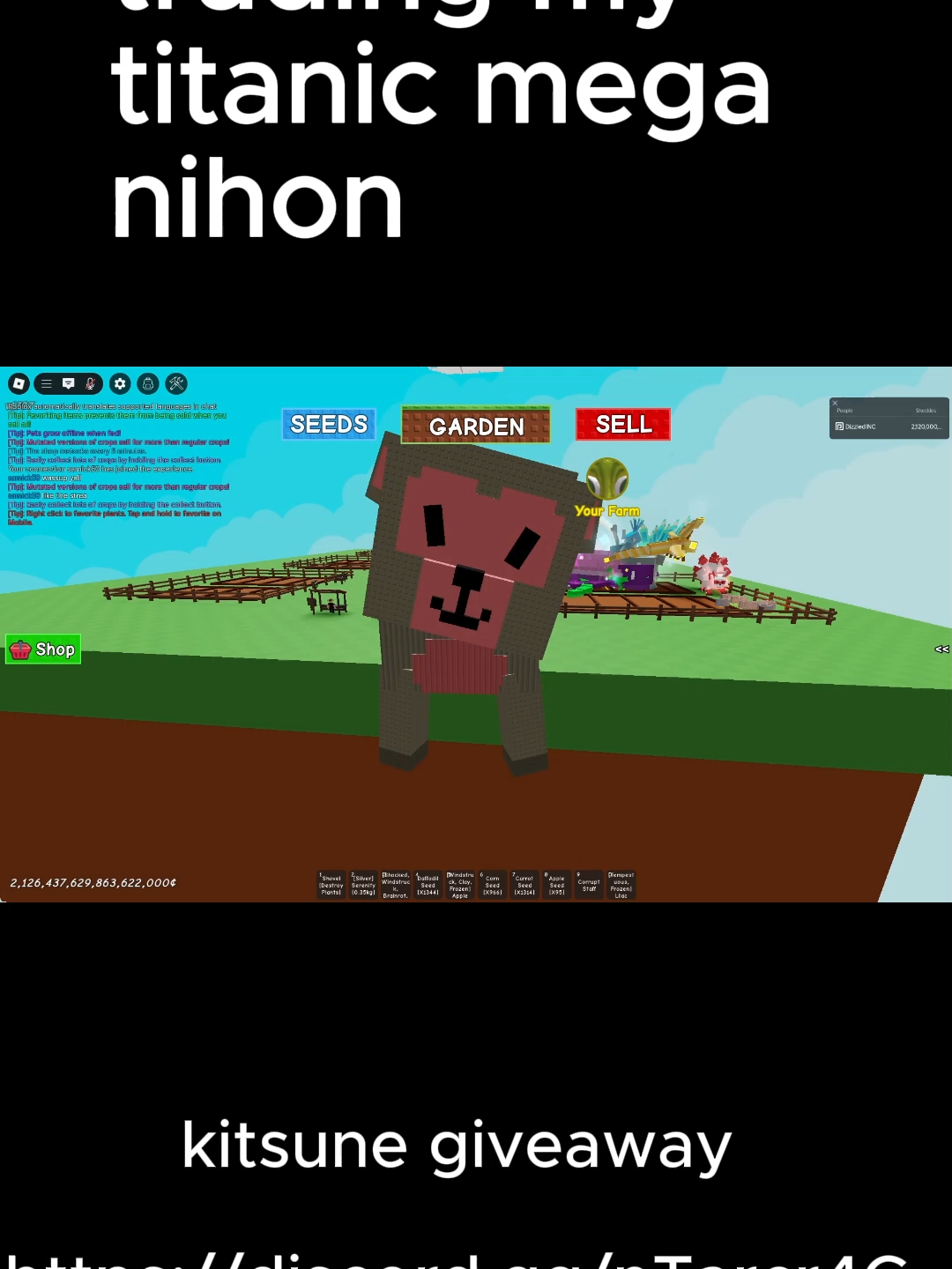 trading my titanic nihonzaru. join the discord for chance to kitsune and 15sec titanic turtle#fyp #viral #gaming #growagarden #robloxgrowagarden #growagarden🥒🌶🍅 #trading #robloxfyp #please #glitch #growagardenglitch #tutorial #gag #sab #crosstrading #stealabrainrot