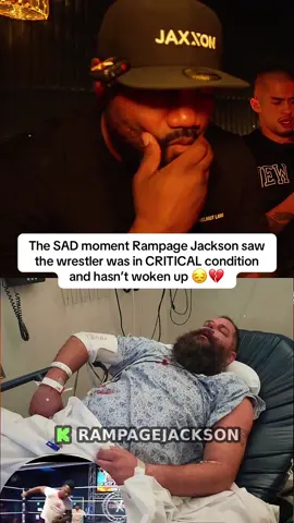 The SAD moment Rampage Jackson saw the wrestler was in CRITICAL condition and hasn’t woken up 😔💔 #rampagejackson #raja #wrestler 