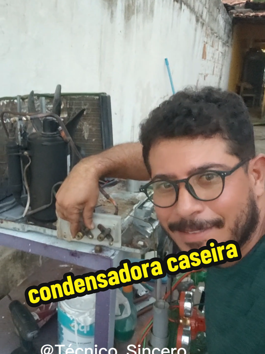 fiz uma condensadora caseira #arcondicionado #dicas #refrigeração 