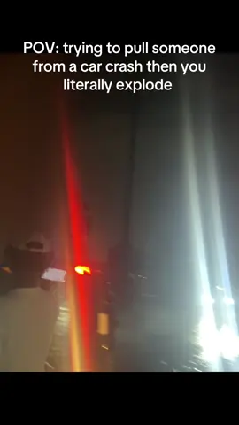 Kaboom #carcrash #rescue #powerline #explosion #shocked 