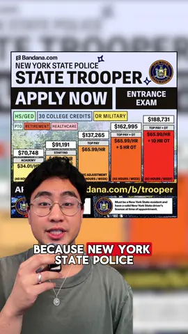 New Yorkers I just found you a job because NY State Police is hiring for Troopers! #hiring #jobsearch #statetrooper #lawenforcement #policeofficer 