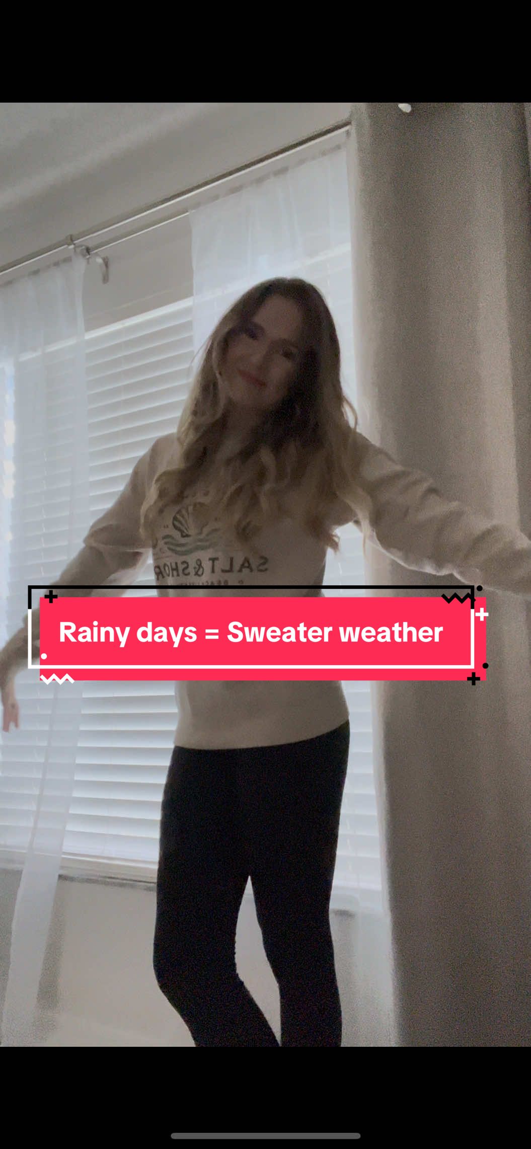 Cozy vibes for these rainy Florida days 🌧️🐚 So grateful for all the Salt & Shore love — your support helps kids in sports 💛🌊 #SaltandShore #Beachwear #SweaterWeather #SummerShowers #FloridaBusiness 