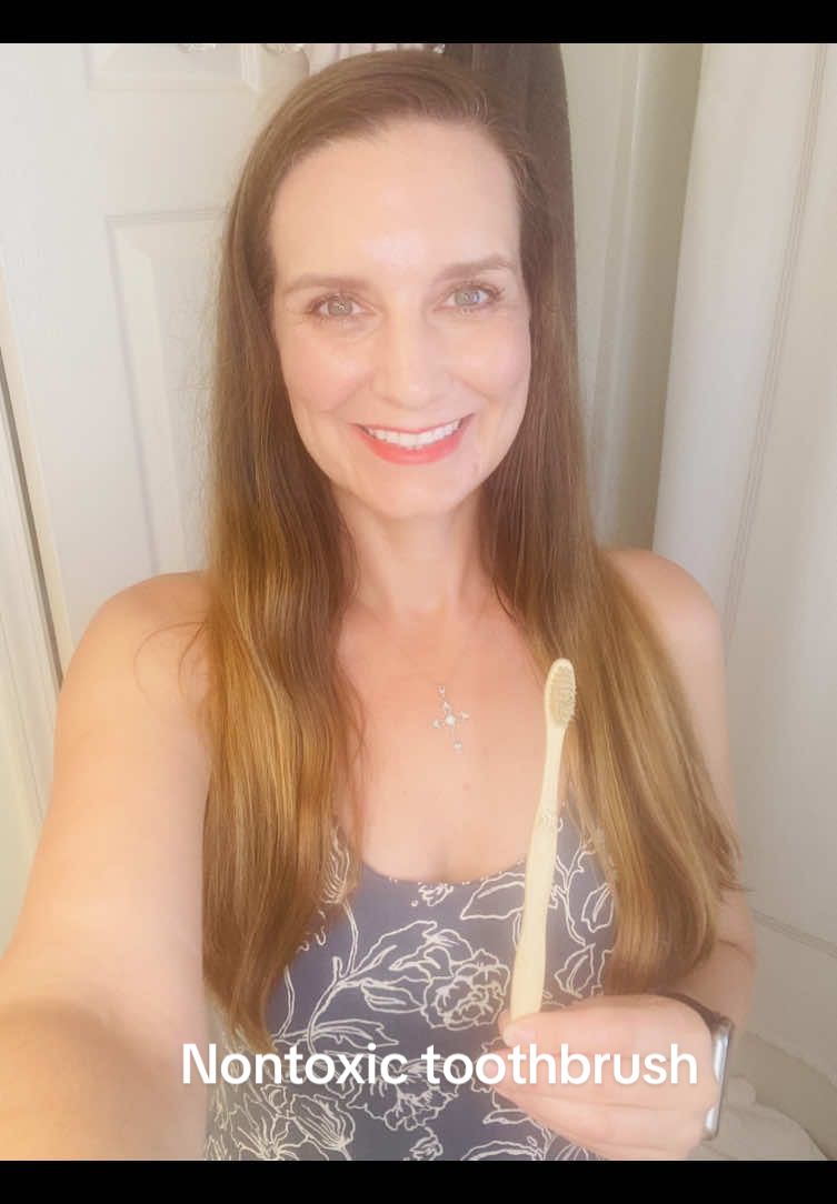 Affiliate link for toothbrushes below! https://amzn.to/41XMO4o #nontoxictoothbrush #holistic #bamboo #boarbristles