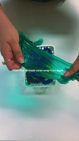 A biofilm made from sodium alginate.. I add a lot of glycerin in this one! #bio #film #algae #EcoFriendly #packaging 