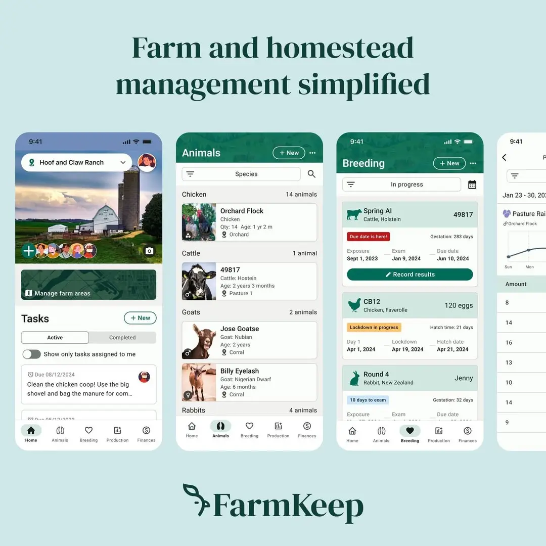 From tracking chickens to managing goat breeding cycles, FarmKeep helps small farms, homesteads, and ranches stay organized with just a few taps. 🐄 Log animal records 🥚 Track eggs, milk, or wool 🌾 Map pastures & set reminders 💰 Monitor costs + plan for taxes Easy enough for 4-H, powerful enough for your whole operation. Built by real farmers—for real farms. @farmkeep for more! #FarmTools #Homesteading #FarmKeepApp #RegenerativeAg #SmallFarmLife