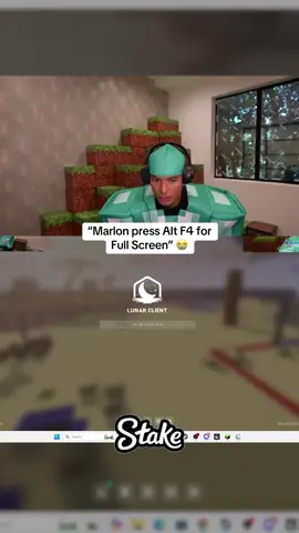 “Marlon press Alt F4 for Full Screen” 😭 #lacy #marlon #Minecraft #stake #viral 
