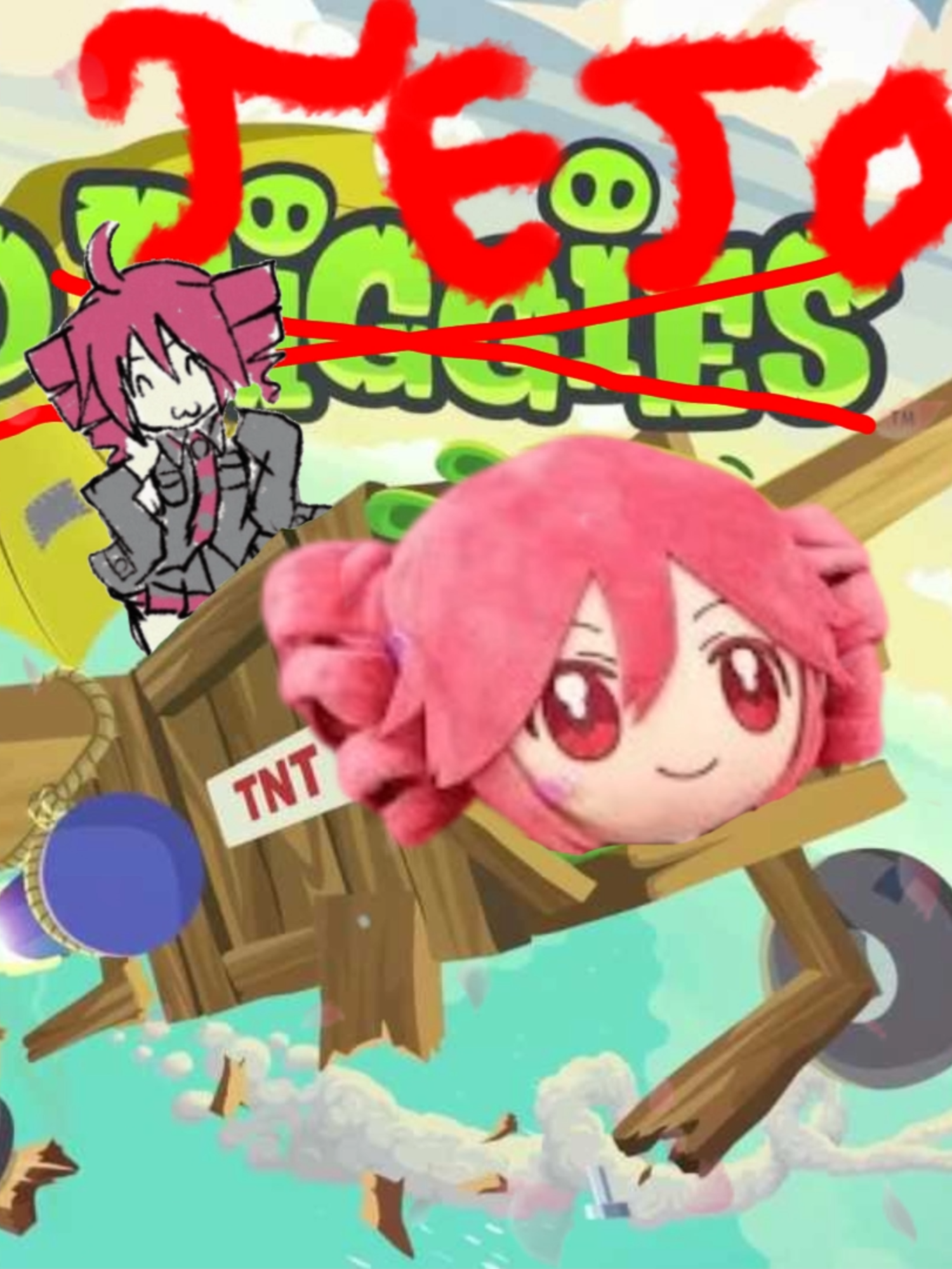 TETO WORD OF THE DAY : PIGGIES !!!!!!! #kasaneteto #teto #utau #lafemmerouge #drillgirl #tetoworlddomination #wordoftheday #synthv #pearto #badpiggies #angrybirds #games
