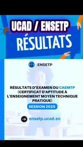 #creatorsearchinsights  Les résultats des examens du département d’Économie Familiale de l’ENSETP sont désormais disponibles. https://ensetp.ucad.sn/fr/resultats-dexamen-du-caemtp https://ensetp.ucad.sn/fr/resultats-dexamen-du-caestp